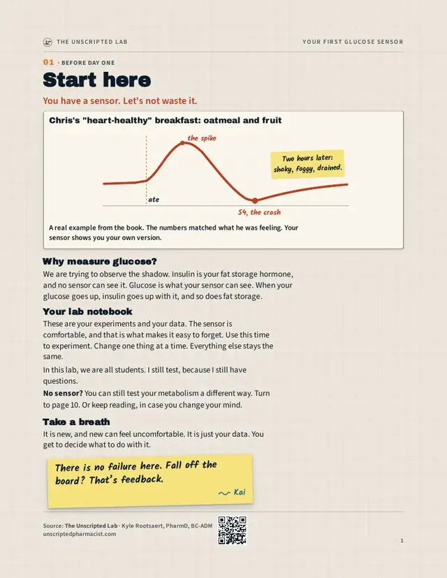 Page 1 of The Unscripted Lab: Start here, with Chris's oatmeal and fruit curve